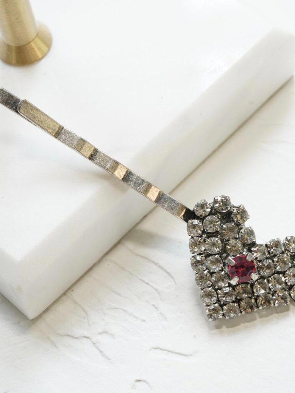 DANNIJO Amari Crystal Heart Bobby Pin
